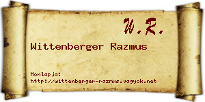 Wittenberger Razmus névjegykártya